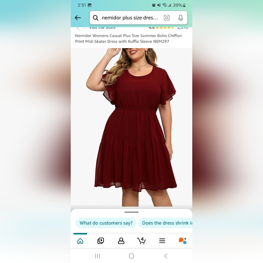 Red casual dress